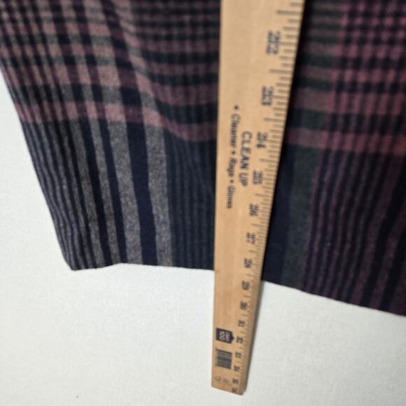 VTG Pant-Her Plaid Skirt 13/14* Multi Poly Wool Blend Fringe Preppy Union Label - Picture 14 of 16
